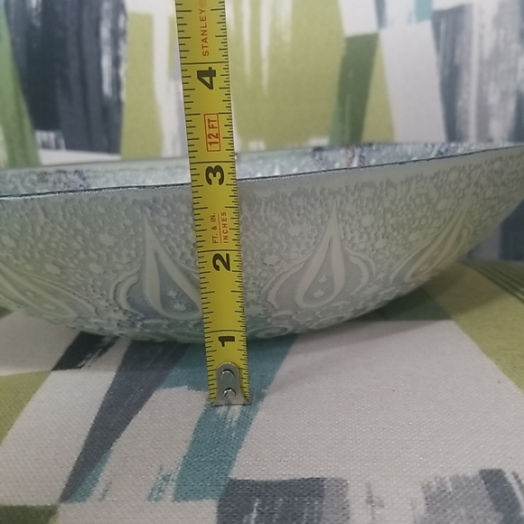 Turkish Topkapi Collection Large Art Glass Oval Bowl Reverse Enamel RARE - Picture 6 of 15